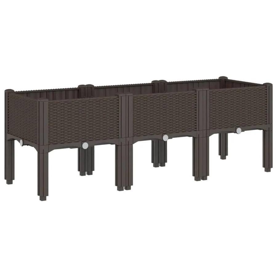 vidaXL Pflanzkasten mit Beinen Braun B/T/H: 120 x 40 x 42 cm - Bild 2