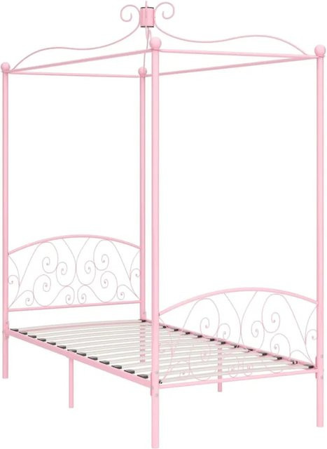 vidaXL Himmelbett-Gestell aus Metall in Pink, B/T: 100 x 200 cm - Bild 1