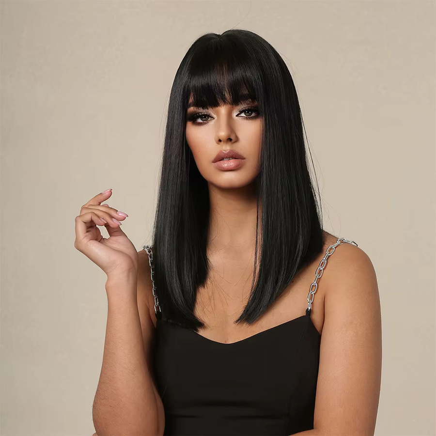 EASIHAIR Bob-Haarperücke mit Pony, Schwarz, Synthetisch, Damen - Bild 2