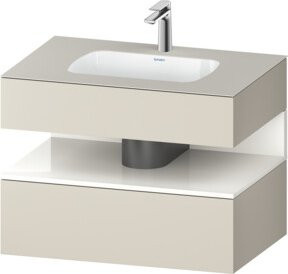 Duravit Einbauwaschtisch-Möbel-Set Qatego in Weiss mit integrierter LED-Beleuchtung, B/T/H: 80 x 55 x 60 cm - Bild 1