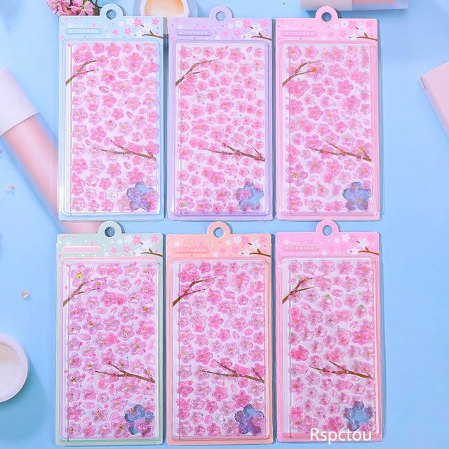 Kawaii Sakura Kirschblüten Relief-Aufkleber in Rosa für Scrapbook, Handy und Laptop Dekoration - Bild 1