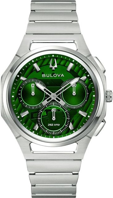 Bulova Chronograph Herrenuhr, Quarz, Edelstahl, Grün, 41 mm - Bild 1
