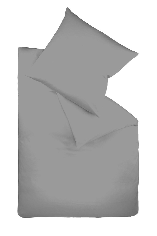Fleuresse Bettwäsche aus Mako-Satin in Grau mit Reißverschluss, B/H: 200 x 200 cm - Bild 1