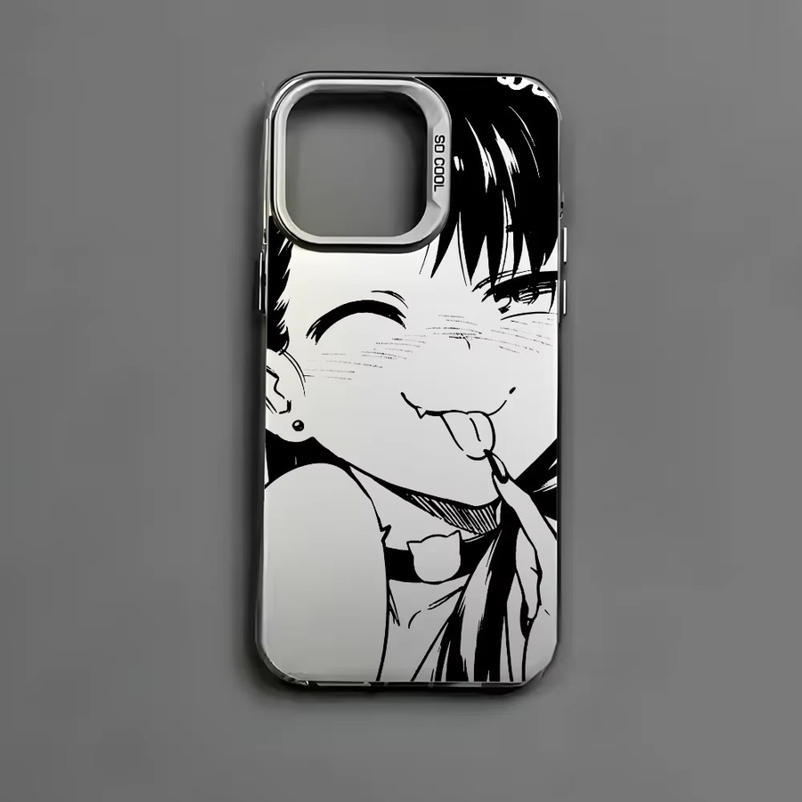 Don't Toy Me Miss Nagatoro Handyhülle für iPhone 16 15 14 13 12 11 Pro Max Schwarz Matt Mehrfarbig Laser Metallic Aurora Design - Bild 3