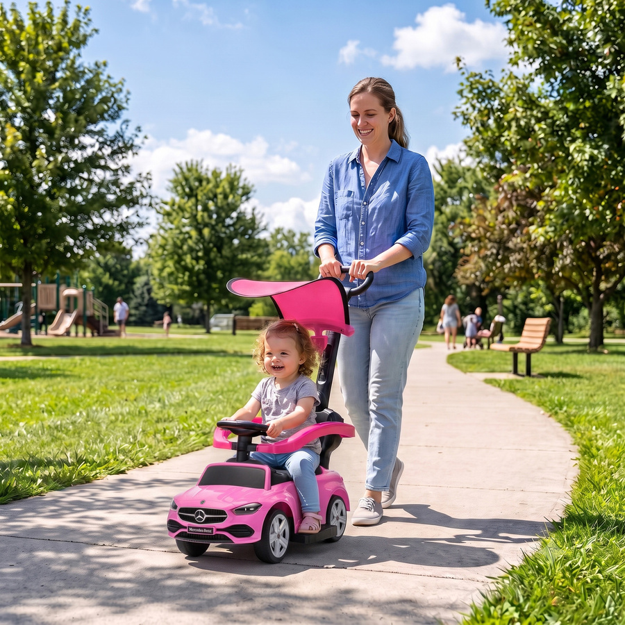 AIYAPLAY Mercedes-Benz Schiebewagen, 3 en 1, Rosa, ab 1 Jahr - Bild 2