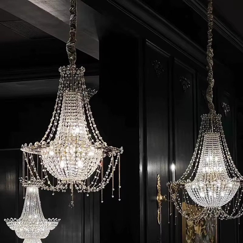 SaloEElaitte Kristall Kronleuchter Modern in Chrom und Transparent mit E14 Fassung für dein Wohnzimmer - Bild 2