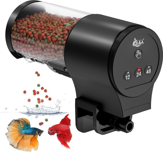 ZYfeeder Intelligenter Zeitgesteuerter Aquarium-Futterautomat in Schwarz für Aquarien und Schildkrötenbecken - Bild 1