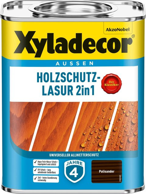 Xyladecor Holzschutz-Lasur 2in1 Palisander matt 0,75 l - Bild 1