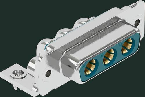 HARTING Steckverbinder 09 69 200 9140 in Grün und Silber mit 3 Polen zum Löten - Bild 1