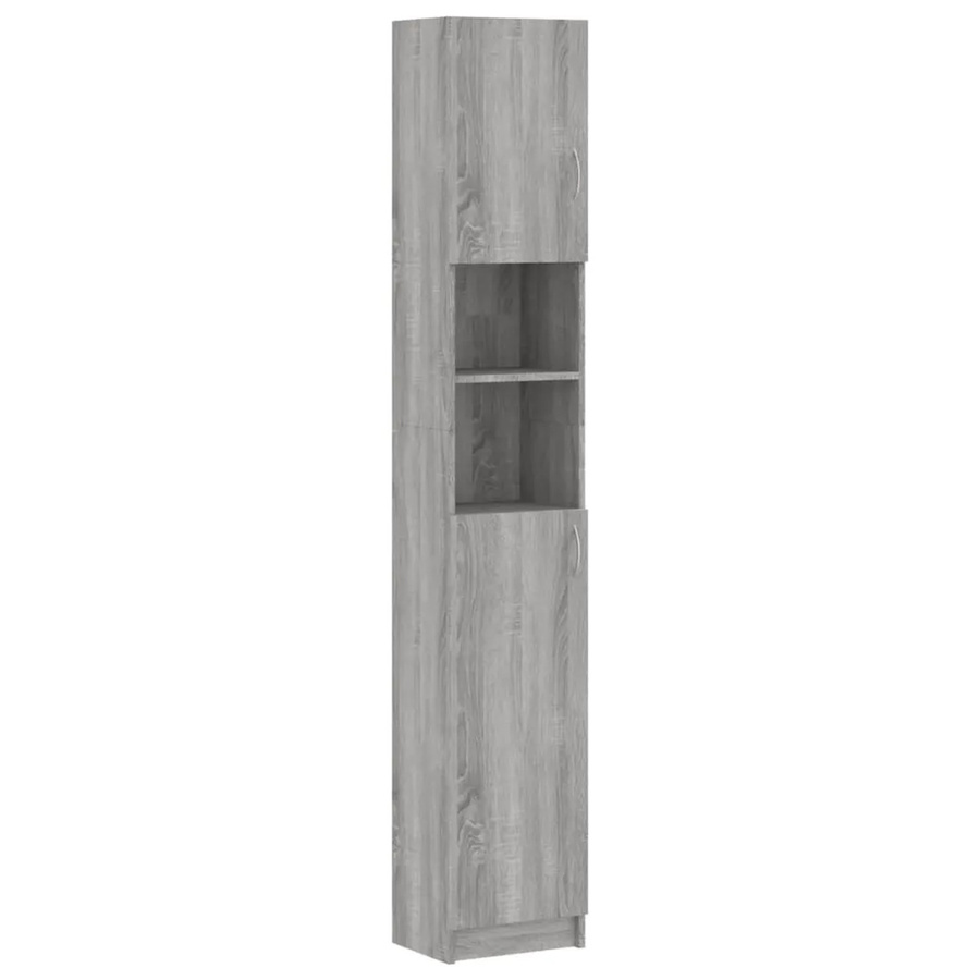 vidaXL Badezimmerschrank Sonoma Grau aus Holzwerkstoff B/T/H: 32 x 25,5 x 190 cm - Bild 2