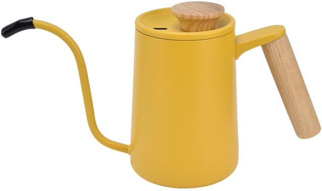 Edelstahl Schwanenhals Wasserkocher mit Tropfkanne in Gelb, 600 ml - Bild 1