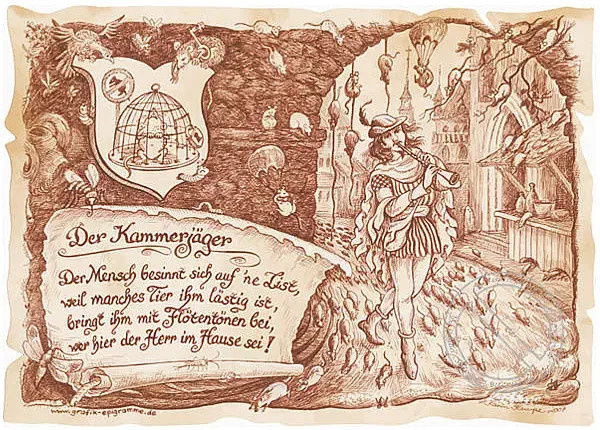Zunftbild Kammerjäger als Vintage Paper Poster auf Antikpapier, Mehrfarbig, Höhe: 29,7 cm, Breite: 21,0 cm - Bild 1