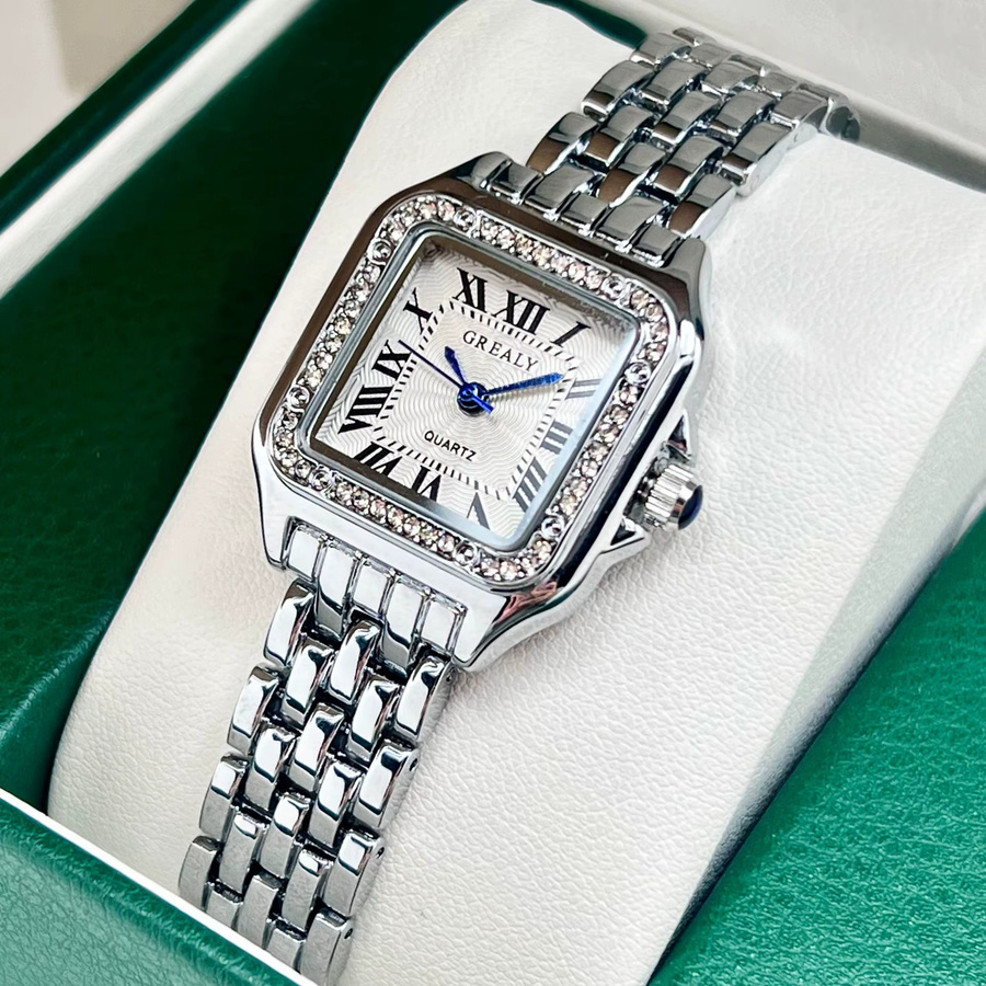 GREALY Armbanduhr Edelstahl, Gold, Quarz, Diamantbesetzt, Damen - Bild 2