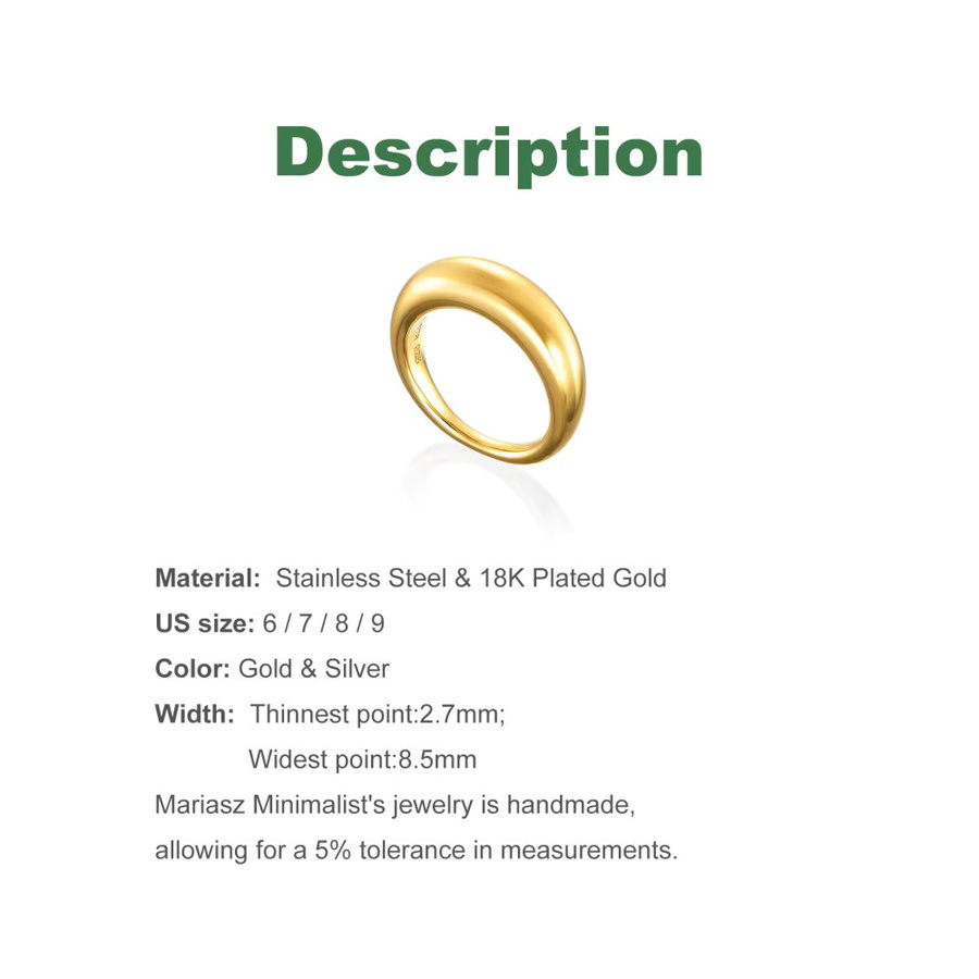 Mariasz Ring Edelstahl, Gold, Damen - Bild 2