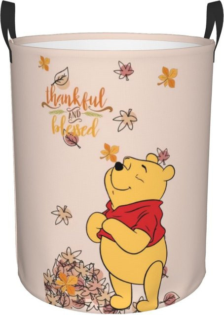 Potdemiel Winnie Pooh Bär Manga Wäschekorb als großer Aufbewahrungskorb und Spielzeug-Organizer für das Kinderzimmer in Beige - Bild 1
