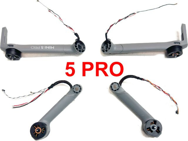 DJI Mini 5 Pro Ersatzteil Set: Propeller Motor Arm für Rechts Vorne, Hinten Links und Rückseite inklusive LED Licht Abdeckung in Grau - Bild 1