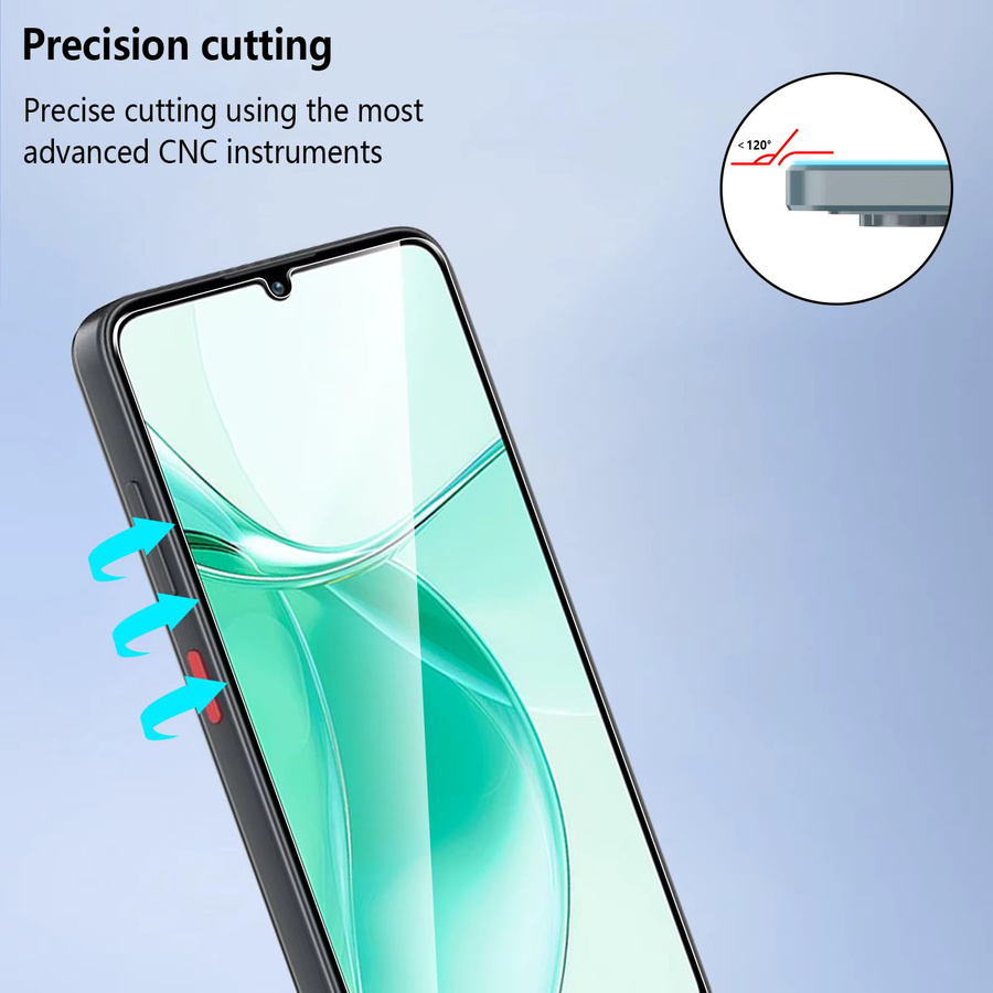 ZTE Blade A35 und A55 Displayschutzfolie aus gehärtetem Glas, HD Crystal Mica, 6,75 Zoll, transparent - Bild 2