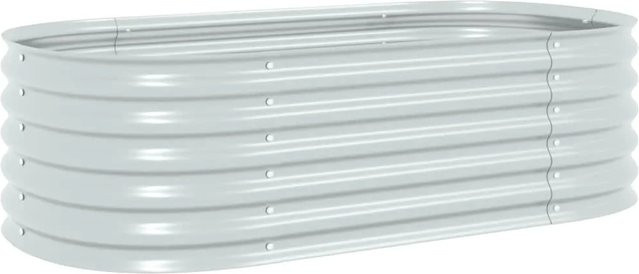 vidaXL Garten-Hochbeet aus Stahl in Silber, B/T/H: 160 x 80 x 44 cm - Bild 1