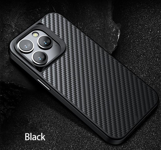 Wlons Magnetische Kevlar Aramidfaser Schutzhülle für iPhone 13 14 15 16 Pro Max Plus in Schwarz mit MagSafe und Sturzschutz - Bild 1