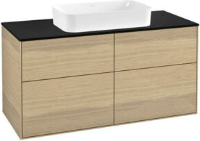 Villeroy & Boch Waschtischunterschrank Finion Wandmontage mit LED-Beleuchtung und Innenschubladen, Farbe Oak Veneer, B: 120 cm, T: 60,3 cm, H: 50,1 cm - Bild 1