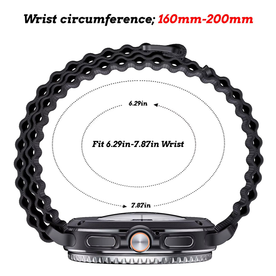 NUOTUO Uhrenarmband Nylon, Schwarz, Unisex - Bild 5