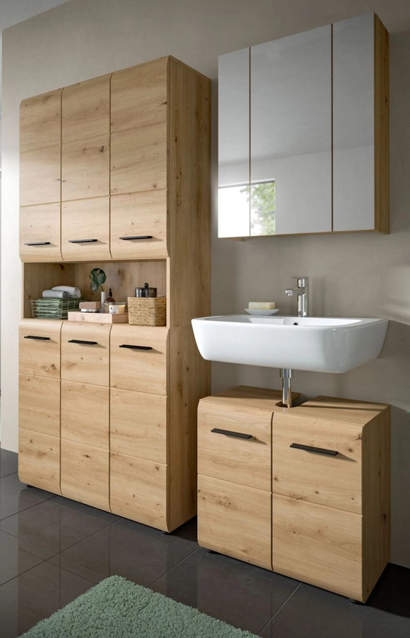 Badmöbel Set Cover von Inn.Furn in Eiche Matt, 3-teilig, Braun, Breite: 165 cm - Bild 1