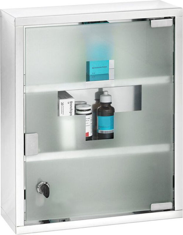 WENKO Medikamentenschrank für das Badezimmer aus Edelstahl und Glas, Silber, B/H/T: 30 x 40 x 12 cm - Bild 5