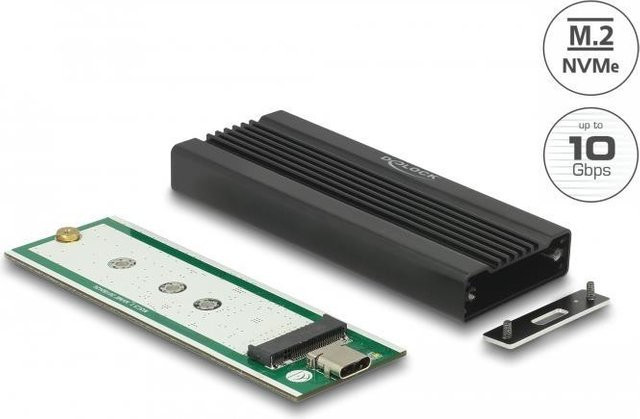 Delock Externes M.2 NVMe PCIe SSD Gehäuse mit SuperSpeed USB 10 Gbps USB Type-C, Schwarz (42600) - Bild 2