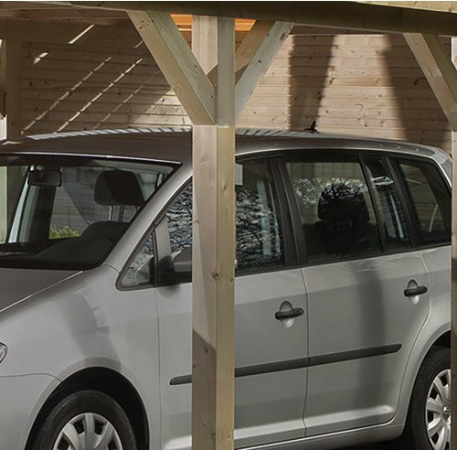 WEKA Rückwand WekaLine für Carports aus Holz in Natur und Beige, 28 mm Stärke - Bild 2