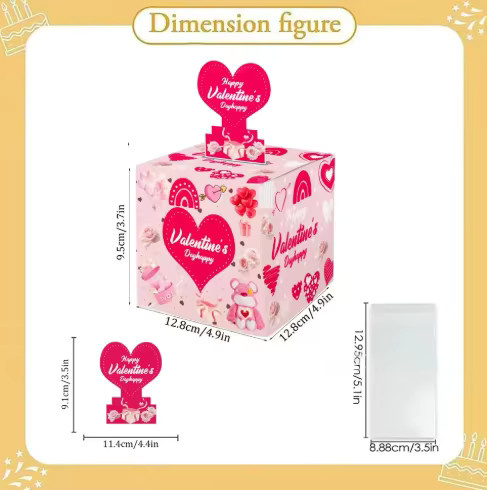 Rote Überraschungs-Geldbox aus Papier als Geschenkbox zum Valentinstag - Bild 4