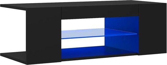 vidaXL TV-Schrank mit LED-Leuchten in Schwarz, B/T/H: 90 x 39 x 30 cm - Bild 1