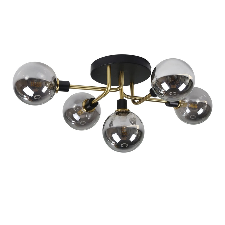 NETTLIFE LED Deckenleuchte aus Metall und Glas in Grau mit transparenten Glaskugeln, Durchmesser: 53 cm - Bild 2