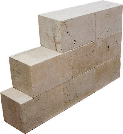 WOHNRAUSCH Travertin-Mauersteine in Beige mit offenporiger, gesägter und getrommelter Oberfläche (0,5 m²) - Bild 1