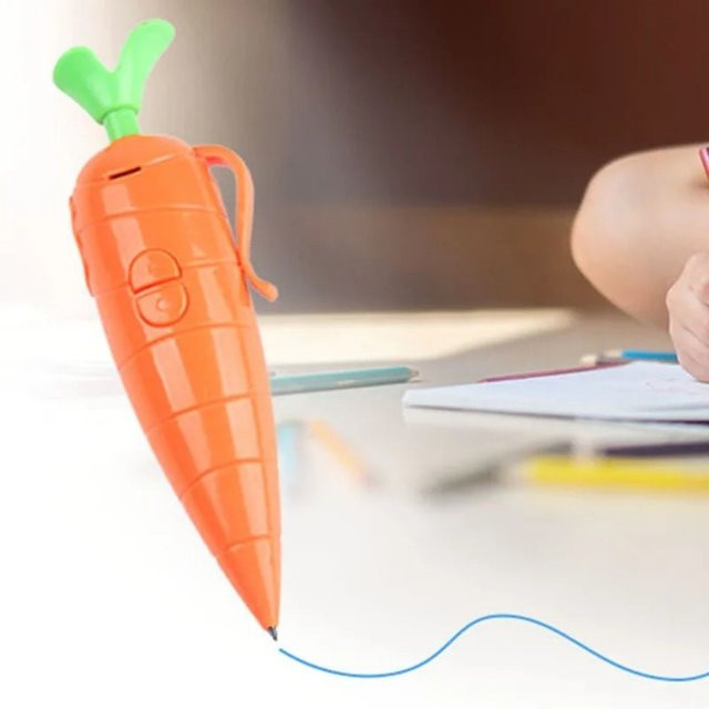Elektronisches Soundspielzeug in Karottenform als lustiges Geschenk, gelb-orangefarbenes Diktiergerät aus Kunststoff - Bild 1