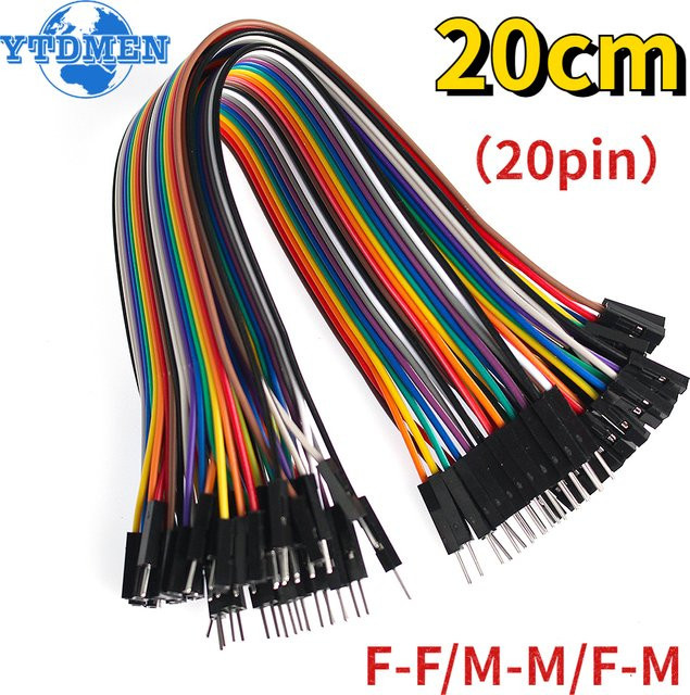 YTDMEN 20-poliger Dupont-Überbrückungsdraht Set in Multicolor, 20 cm Länge, Stecker auf Stecker, Buchse auf Stecker und Buchse auf Buchse für Arduino DIY-Elektronik-Kits - Bild 1