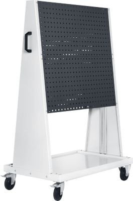 Bott mobiles Lochplatten-System Perfo Rack Plus aus Stahl in Lichtgrau und Anthrazitgrau, B/T/H: 100 x 65 x 160 cm - Bild 1