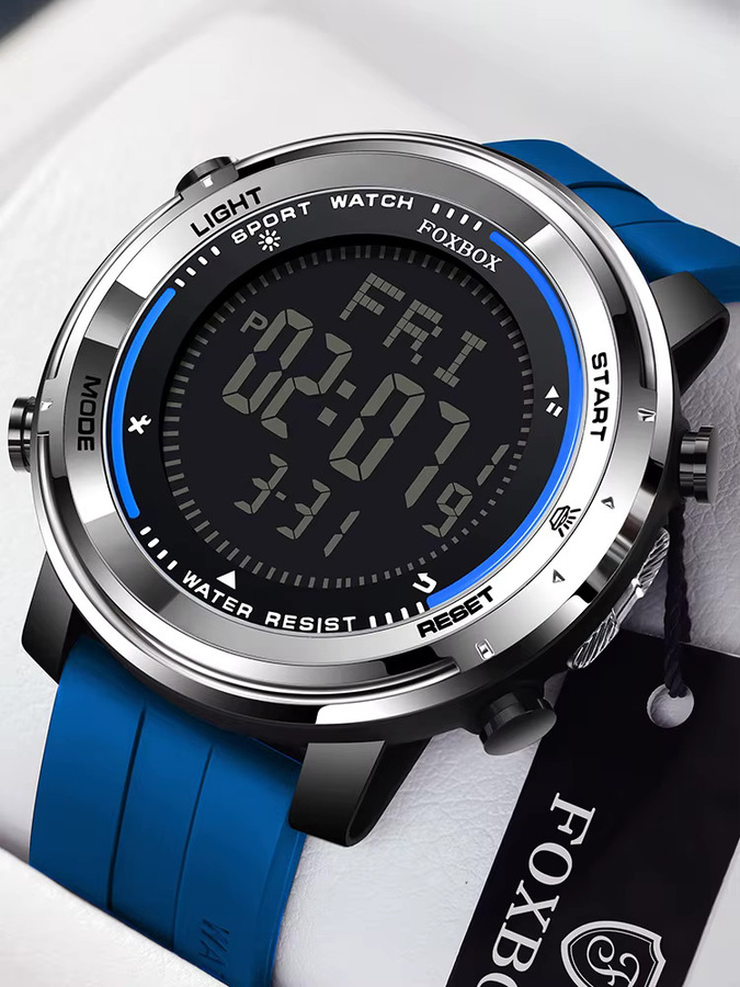 FOXBOX Digitaluhr, Quarz, Kunststoff, Silikon, Schwarz, Herren - Bild 6