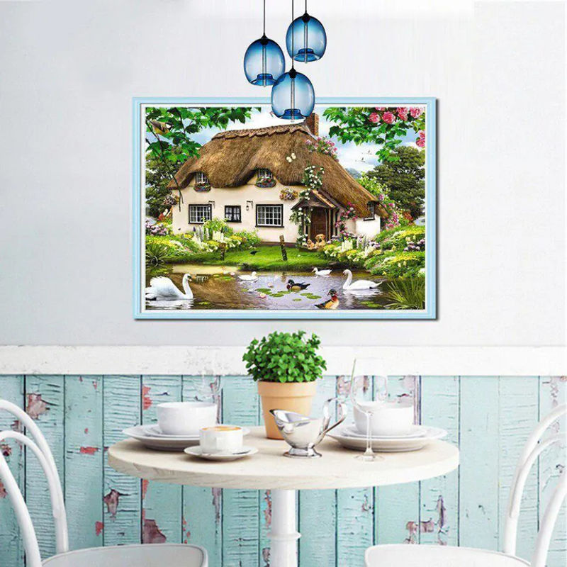 FIYO Diamond Painting Landschaft Mosaik Bild in Rot B/H: 30 x 20 cm - Bild 3