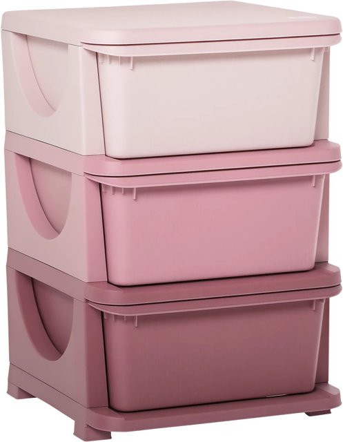 HOMCOM Schubladenschrank für das Kinderzimmer in Pink - Bild 1