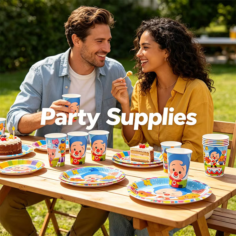 Plim Plim Party-Set mit Luftballons, Tellern und Bechern in Multicolour aus Papier für deine Geburtstagsfeier - Bild 3