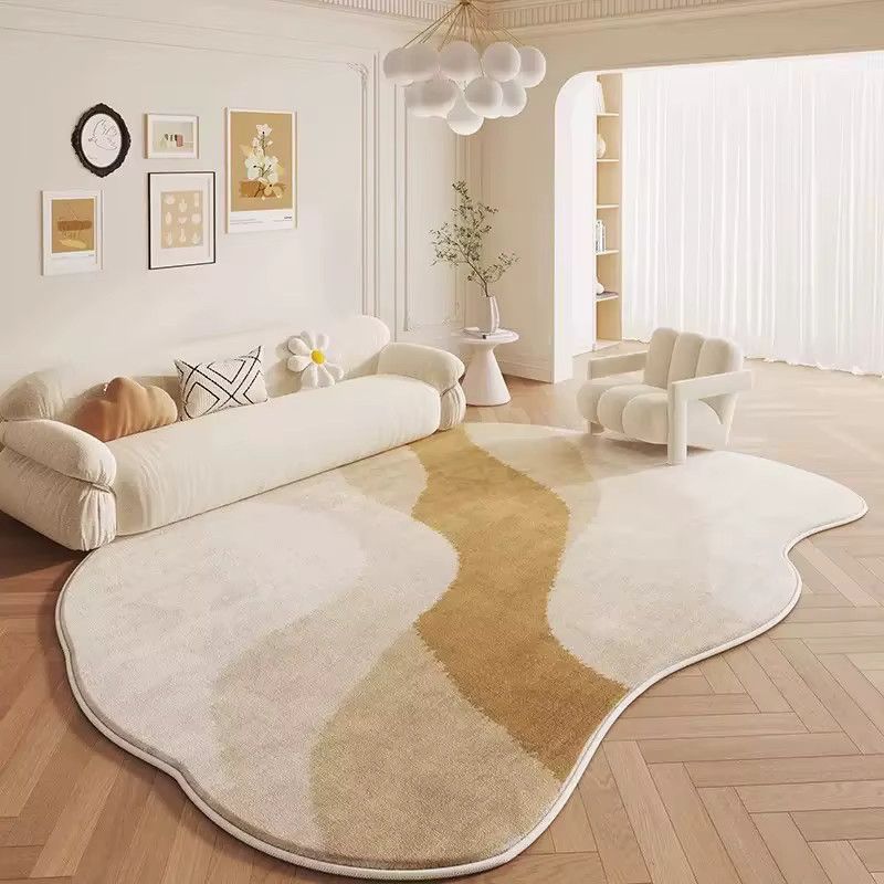VIKAMA Teppich mit unregelmäßigem Muster im französischen Creme-Stil für dein Wohnzimmer - Bild 1