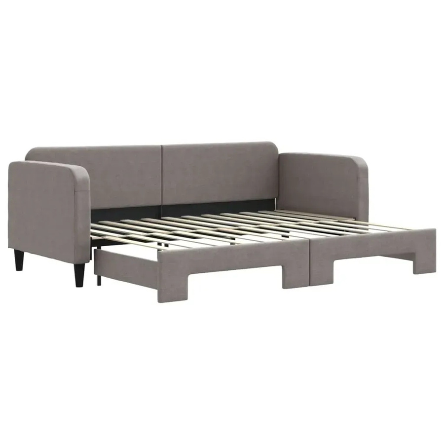 vidaXL Ausziehbares Tagesbett in Taupe mit Stoffbezug B/T/H: 80 x 200 cm - Bild 2