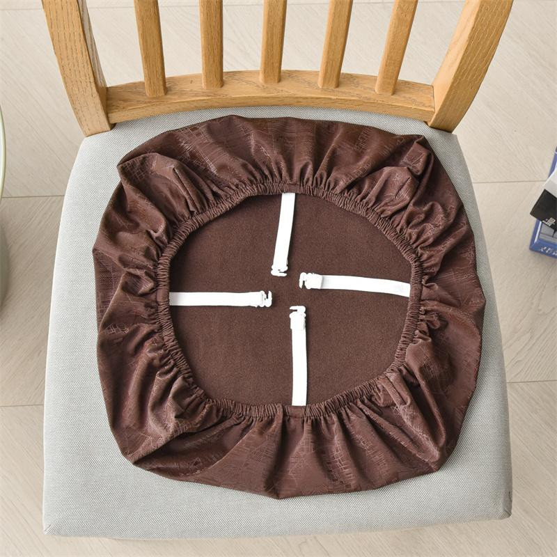 Wasserdichter Stuhlbezug aus PU-Leder von Yiran Bag in Schwarz, elastischer Sitzbezug für Esszimmerstühle im modernen Stil - Bild 1