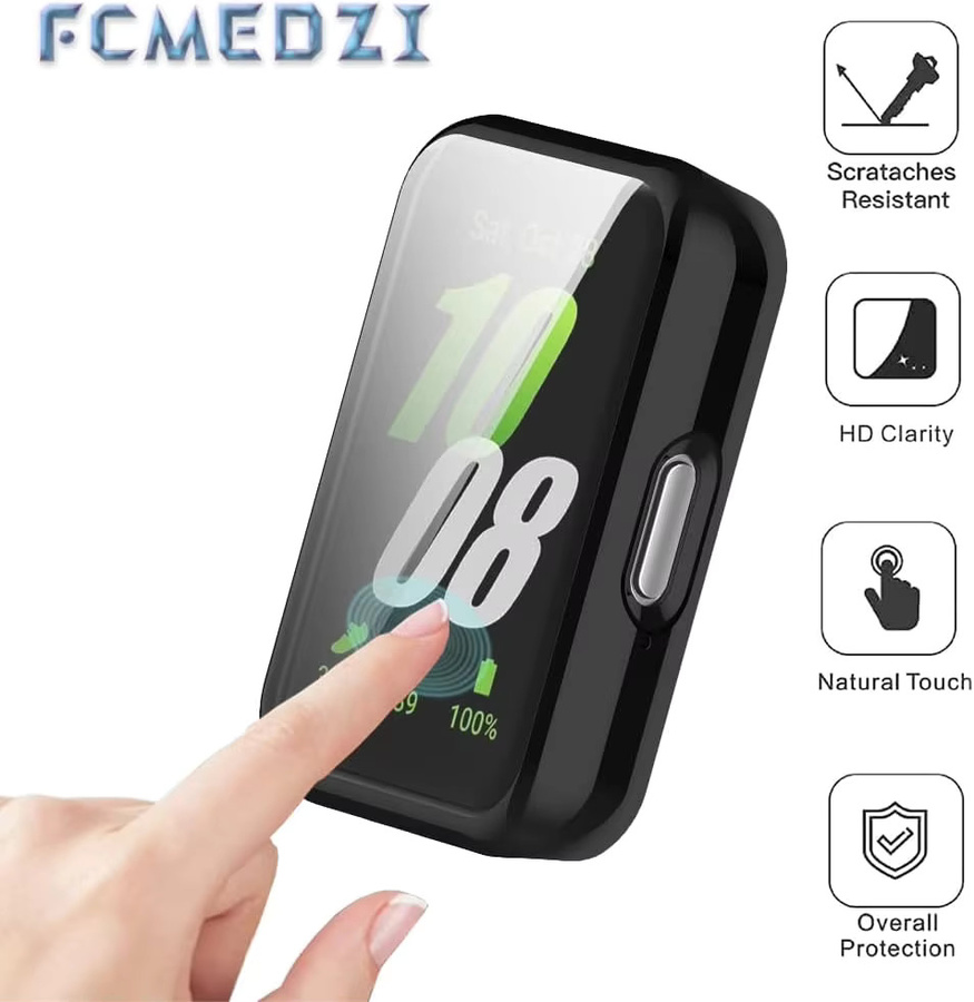 samusak Uhrenhülle für Samsung Galaxy Fit 3, Kunststoff, Schwarz, Unisex - Bild 2