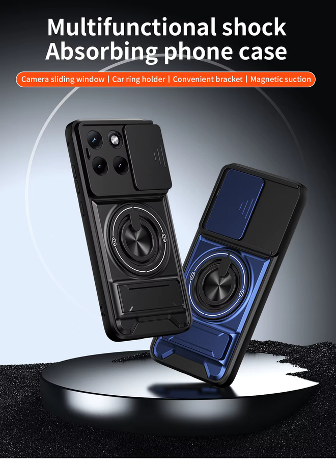 Magnetische Handyhülle für Motorola Moto Edge 70 60 Fusion 50 Neo mit Kameraschutz und stoßfester Hartschale in Orange und Schwarz - Bild 3