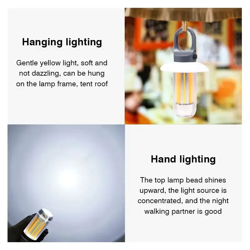 Heinast Camping-Licht mit 8 Lichtfilamenten, wiederaufladbare Zeltlampe mit 5 Beleuchtungsmodi und warmweißem Licht - Bild 3