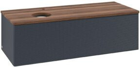 V&B Waschtischunterschrank Antao mit Frontstruktur in Weiß und Mittelblau, lackiert, B/T/H: 120 x 50 x 50 cm - Bild 1