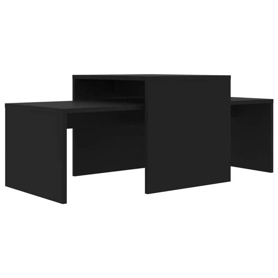 vidaXL Couchtisch-Set Schwarz aus Holzwerkstoff B/T/H: 100 x 48 x 40 cm - Bild 2
