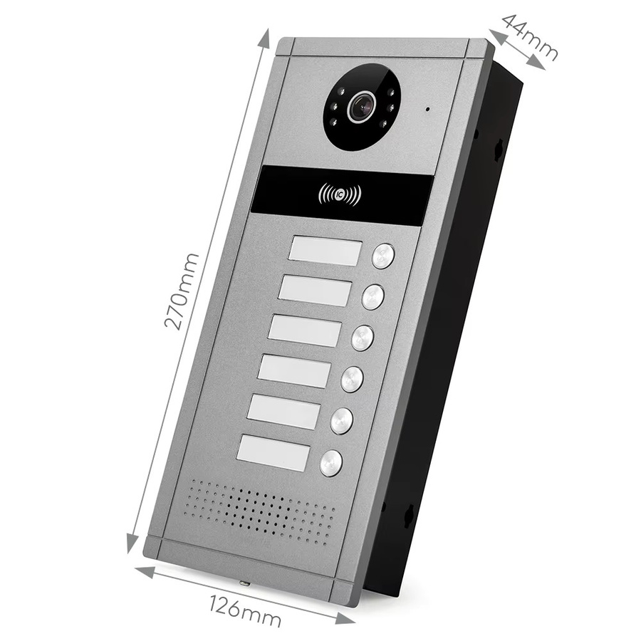 HOMSECUR XC114F-6 Video-Türsprechanlage mit Türklingel-Kamera und RFID-Zugang für 6 Familien zur Unterputzmontage - Bild 2