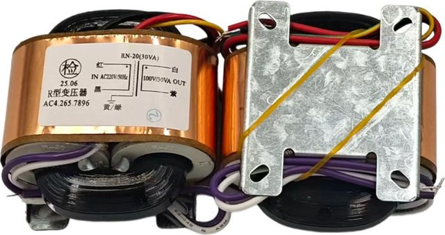 Erilles R-Typ-Transformator Leistungsisolationstransformator für CD-Player, 30 VA / 30 W, Eingang 220 V, Ausgang 100 V - Bild 1